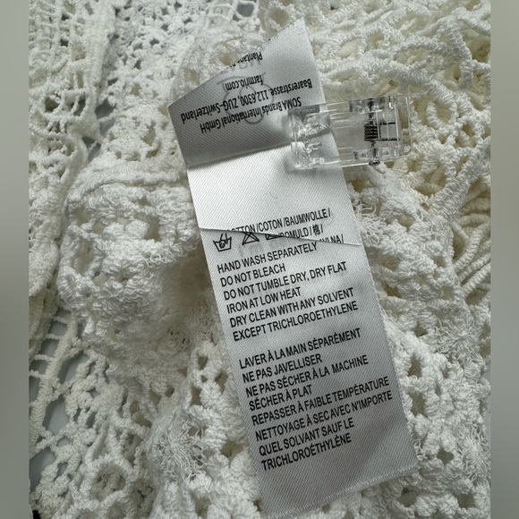 🆕 FARM Rio 🧿 NWOT Floral Crochet Lace Through Kimono, White - Sz L - Picture 15 of 15